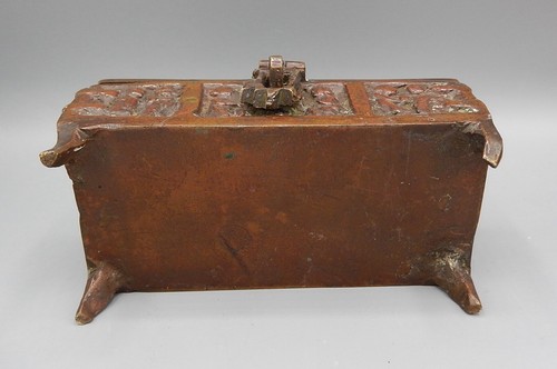 Antique Bronze Medieval Style Bronze Reliquary Chest 19th C - Imagen 11 de 24