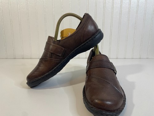 Earth Spirit Gelron Brown Leather Slip On Women's Shoes Accent Buckle Size 8 - 第 1/14 張圖片