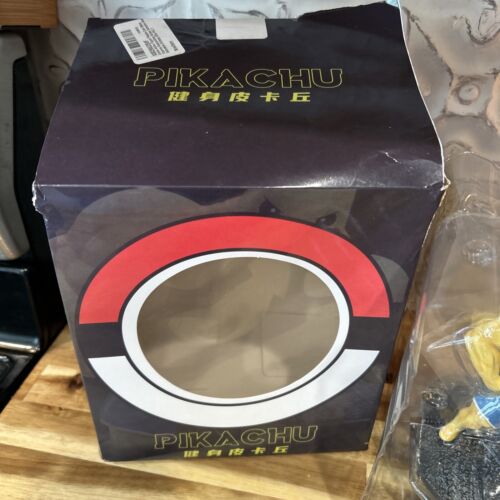 Pikachu Macho Muscle Muscle Pokémon Train Gym Bell Figure New Open Box - Picture 3 of 8