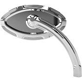 Arlen Ness Forged Billet Mirror with Short Stem Chrome Beveled - Left 13-131