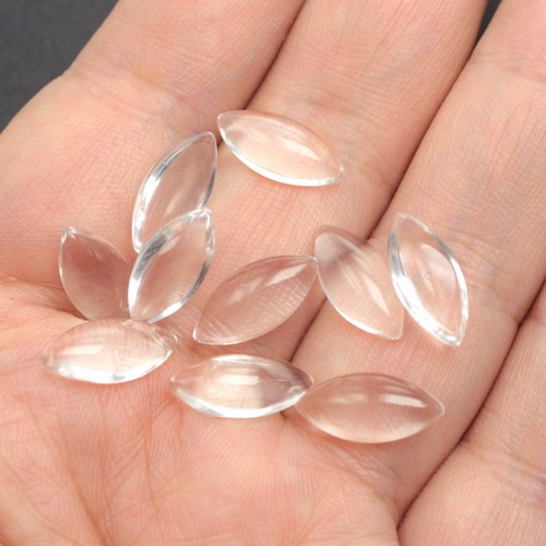 100 pcs Flatback Transparent Clear Domed Glass Cabochons Horse Eye 7X15mm Covers - Picture 2 of 8