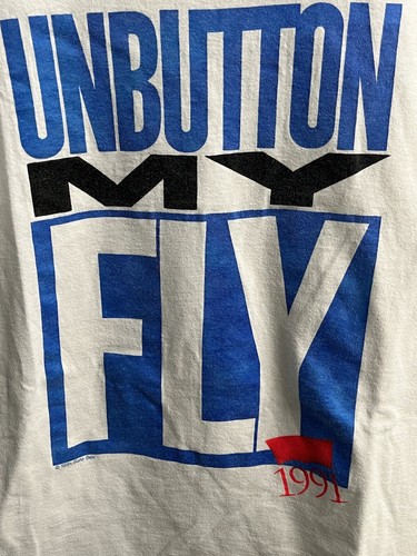 Levi's Unbutton My Fly Vintage Shirt Safe Sex 1991 White Size Medium PARODY - Picture 2 of 4