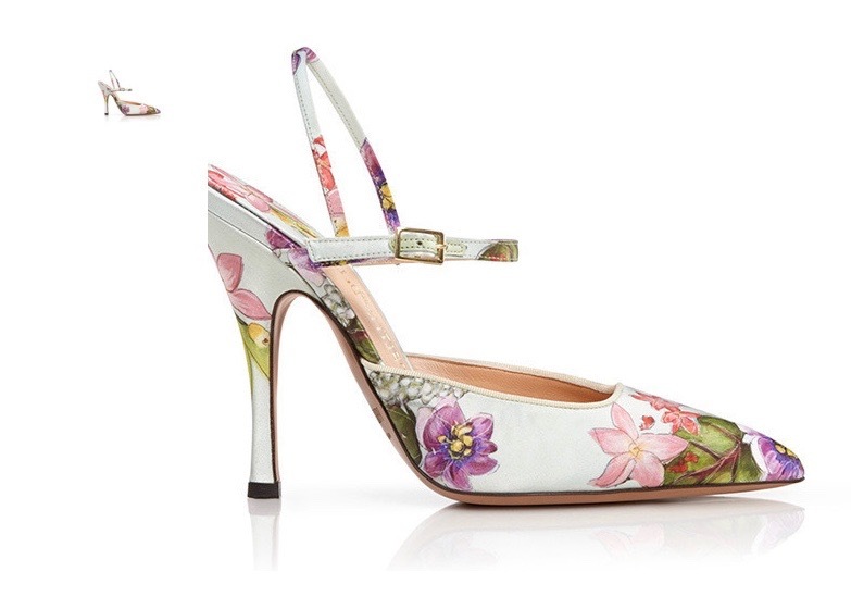 Palter DeLiso Thalia Slingback Pump Silk Floral Print Sz US 7 IT 37.5 795 NIB Palter DeLiso Thalia Slingback Pump Pump Pump Silk Floral Print Sz US 7 IT 37.5 795 NIB f02ac6