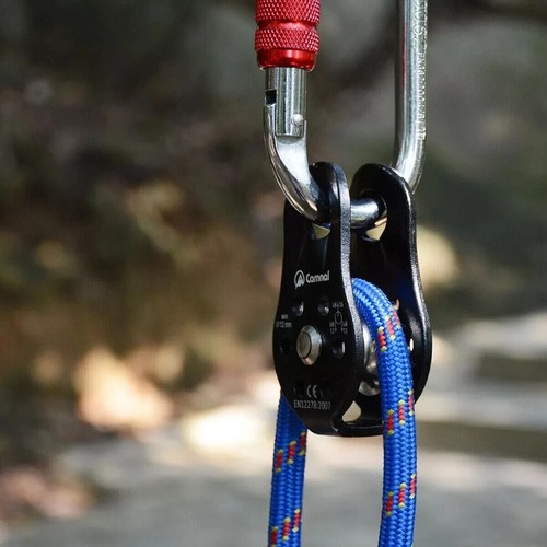 Set Micro Rope Pulley and Oval Locking Carabiner for Hauling Rigging System - Picture 5 of 5