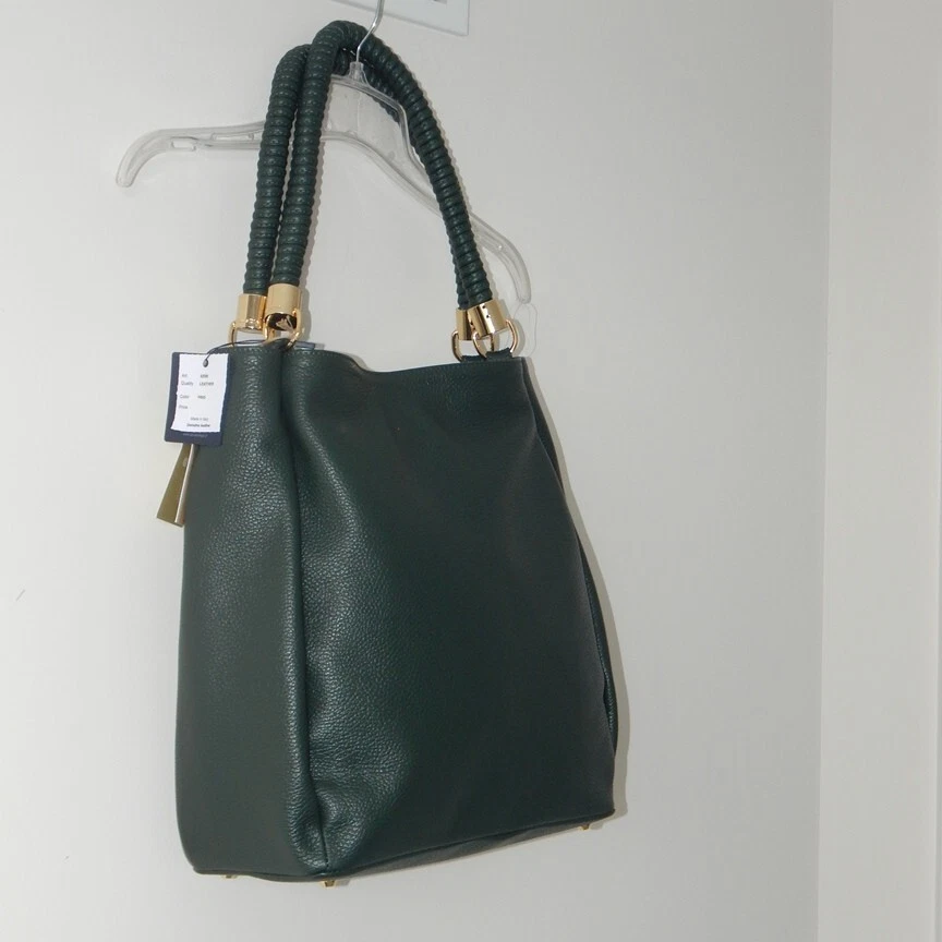 Bolso de Hombro Hobo Premium Arcadia Cuero Grano Doble Asas Pino ITALIA NUEVO CON ETIQUETAS Foto 4 de 4