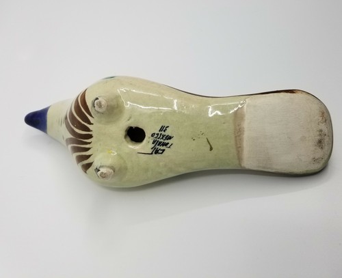 Vintage Tonala Mexican Pottery Painted Dove Bird Signed - Picture 7 of 10