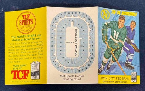 1973-74 MINNESOTA NORTH STARS SCHEDULE TWIN CITY FEDERAL + SEATING CHART NICE - Picture 3 of 3