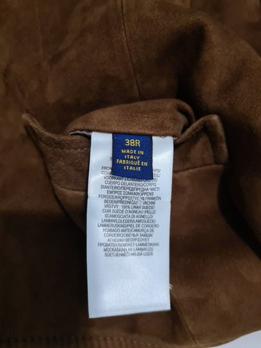 Polo Ralph Lauren Suede Leather Waistcoat Gilet Brown Size uk 36 Made in Italy - Picture 8 of 9