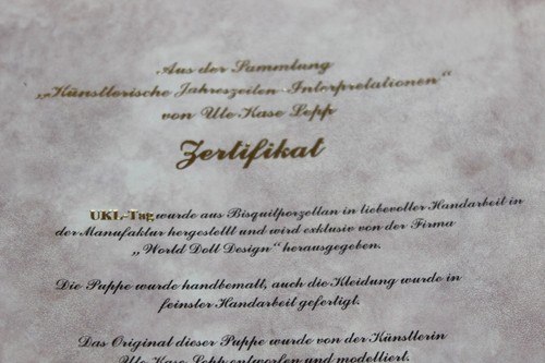 Sammlerpuppe  aus Porzellan von UTE KASE LEPP ca 80 cm Künstlerpuppe-NEU/OVP #5 - Bild 9 von 10