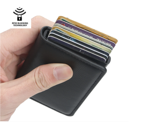Kartenetui mit RFID NFC Schutz Blocker EC Kartenhülle Kreditkarte Ausweis Black - Bild 2 von 5