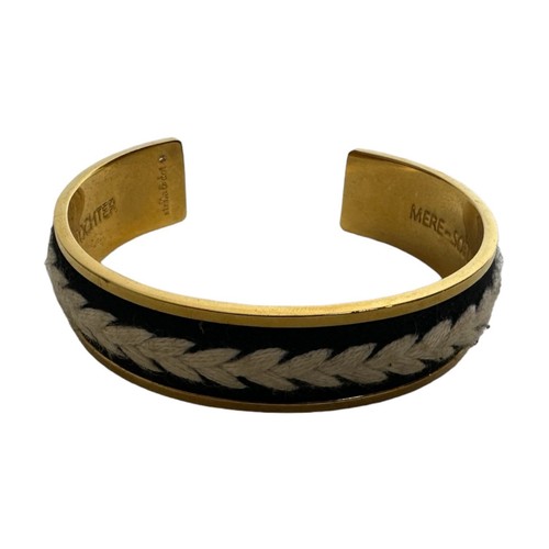 STELLA & DOT ILLUMINATE Mother Daughter Sister Bracelet Gold Black CUFF 2-1/4" - Picture 11 of 11