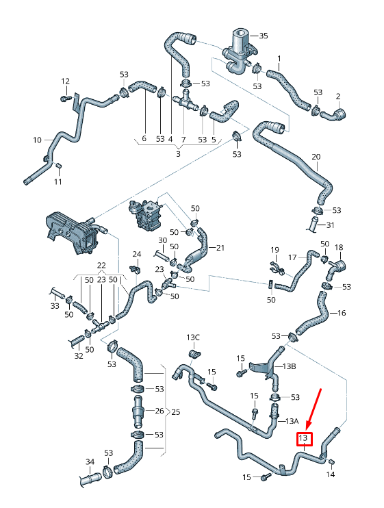 Genuine Audi A3 8P Fuel Feed/Return Pipe – OEM 03G130308N