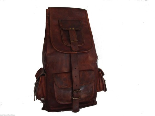 New Men's and Women's Genuine Leather Back Pack Rucksack Travel Bag and gym bag - Picture 6 of 8