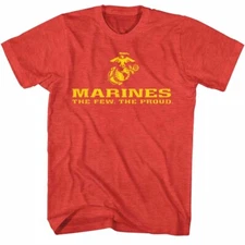 US Marines Logo The Few The Proud Red Men's T Shirt Elite Soldiers Military