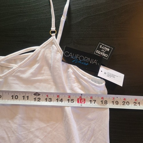 California Waves Romper Shorts Swimwear Cover Beach White NEW Womens XL - Picture 6 of 7