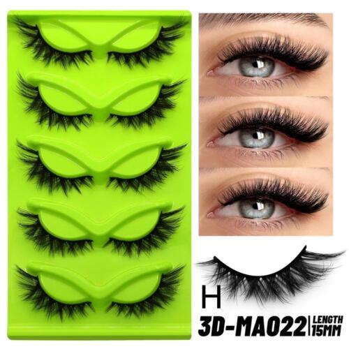 5 Pairs Cat Eye Lashes Faux Mink Eyelashes Winged End Elongated Eye New S2I7 - Foto 22 di 32