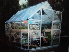 Palram Hybrid 6x8ft. Greenhouse Kit - Silver Structure & Hybrid Panels