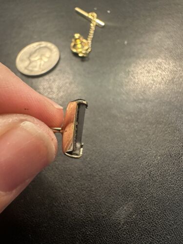 Eiffel Tower Reverse Carved Crystal Glass Tie Tack Lapel Pin Paris France - Picture 3 of 4