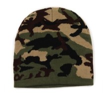Jungle Woodland Black Hunting CAMO Camouflage Knit Stocking Cap Beanie Winter