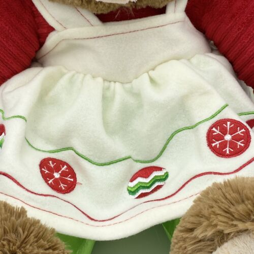 Dan Dee Snowflake Brown Teddy Bear 2015 Red/Green White Dress Girl 20" - Picture 3 of 8