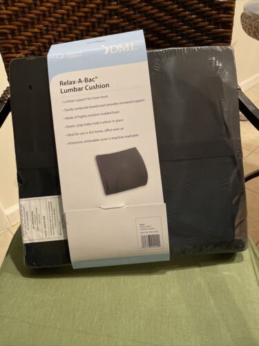 DMI Relax-A-Bac Lumbar Cushion 14" x 13" Black New & Sealed - Picture 2 of 3