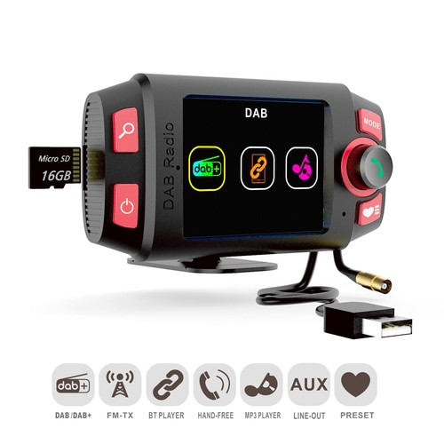 In Car DAB/ DAB+Digital FM Radio Adapter Receiver with Bluetooth Music Streaming - Picture 6 of 12