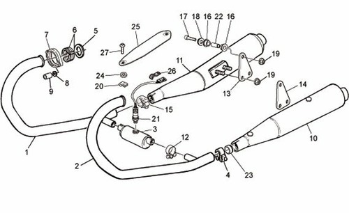 Moto Guzzi V75 Breva 750 - reproduction exhaust headers, stainless, injection - Picture 6 of 7