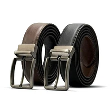 New Men's Leather Belt, Reversible Belt for Mens Full Grain Genuine Leather Belt