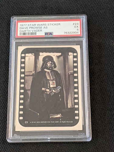 1977 Star Wars Sticker David Prowse as Darth Vader PSA 5 EX Sticker #23 - Picture 3 of 6