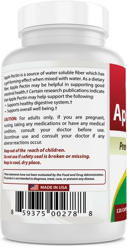 3er Pack Best Naturals Apfelpektin 700 mg 120 Kapseln - Bild 6 von 7