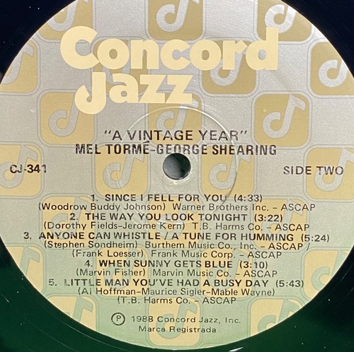 Vintage Mel Torme & George Shearing - Une année vintage - Concord Jazz CJ 341 Promo - Photo 8/9