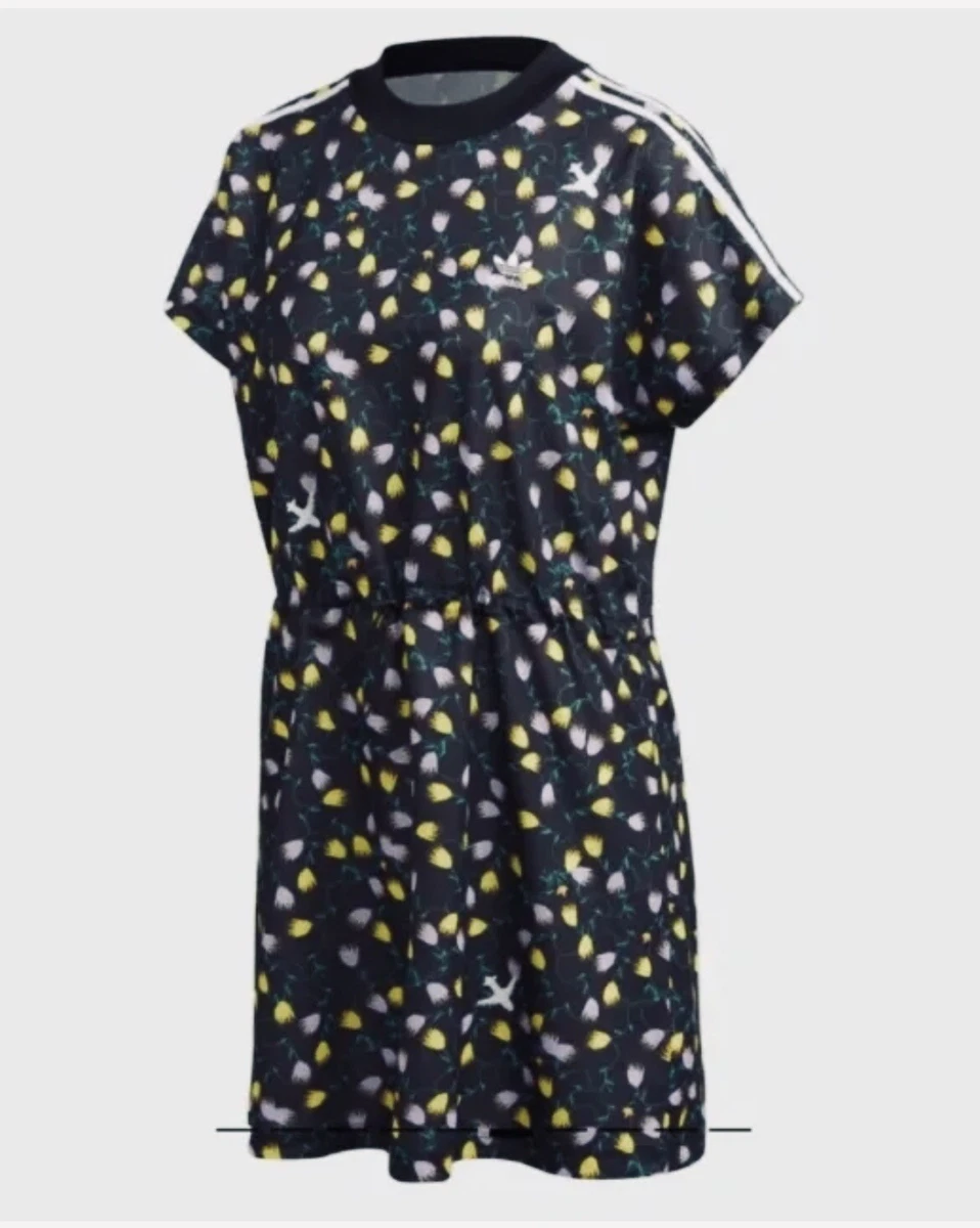 NWT ADIDAS Originals Multicolor Floral Allover Print AOP TEE DRESS Size Small