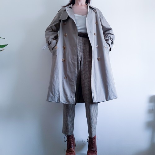 Burberrys Green Trench Coat Double Breasted Made in England Unisex Coat Size M - Picture 6 of 21