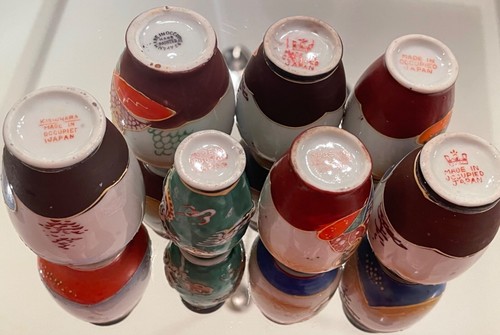 Lot (7) Occupied Japan Immortals Dragon ware Dollhouse Miniature Vase Set of (7) - Picture 17 of 24