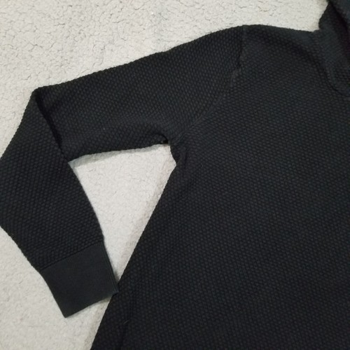 Banana Republic Hoodie Womens Small Black Thermal Waffle Pullover Sweatshirt - Picture 3 of 19