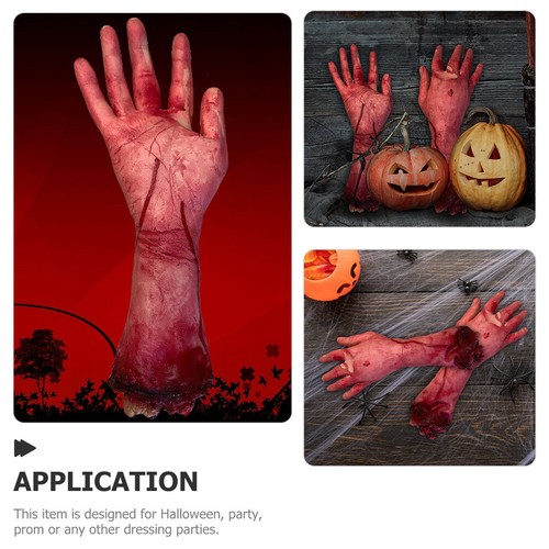 2 PCS Halloween Decor Severed Bloody Hand Horror Bloody Props - Picture 3 of 12