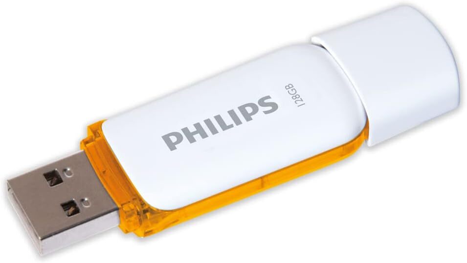 Clé USB 2.0 Philips FM12FD75B 00 Snow Edition 128 Go Blanc et orange 128 GB