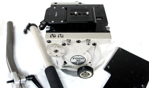 VINTEN VISIN VIDEO 30 FLUID HEAD WEDGE CAMERA PL TELESCOPIC PANBAR SERVICED 77Lb - Picture 7 of 13