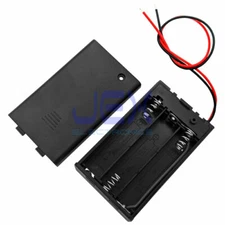 Three/3X AAA DIY Battery Holder Case Box 4.5V With Power & Switch Bare Wire Ends