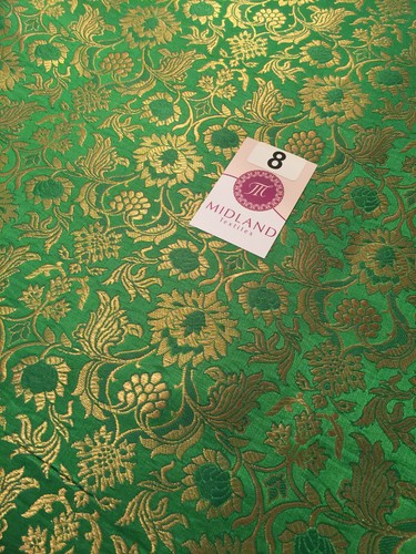 Indian Banarsi Gold Floral Faux Silk Brocade 43" Wide M245 Mtex - Picture 35 of 95