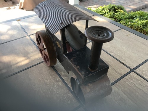 Antique 1920s Pressed Steel Steamroller Toy - Picture 2 of 8