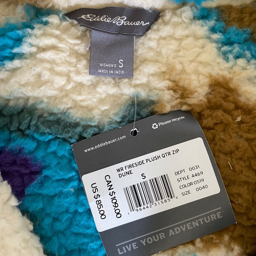 Eddie Bauer Fireside Plush Quarter Zip Fleece Jacket Women’s Size Small NWT $85 - Picture 4 of 4