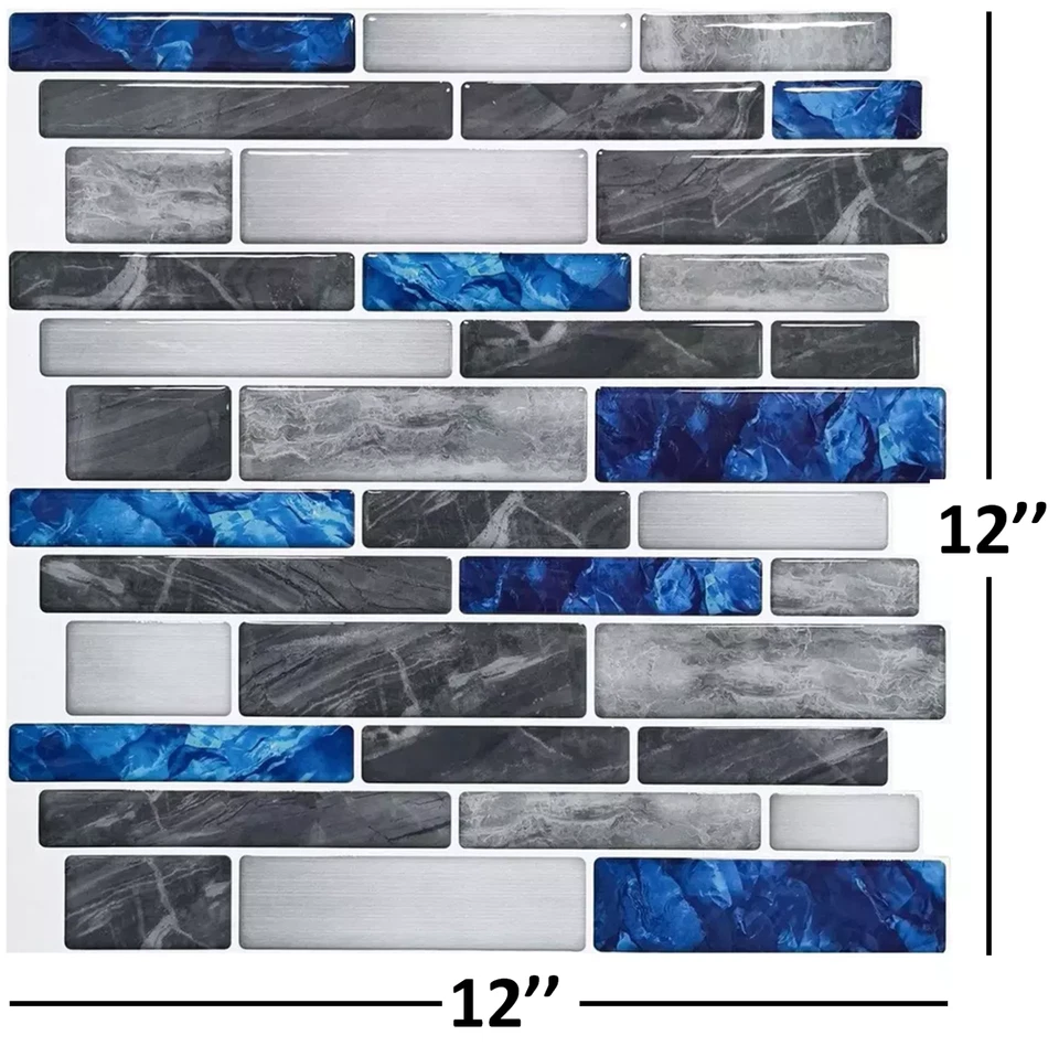 Peel and Stick Brick Kitchen Backsplash Self-Adhesive Wall Tile Stone 3D 20 Pcs - Image 2 of 4