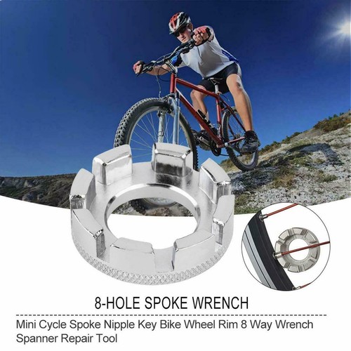 Llave de radios 8 vías bicicleta bicicleta radios rueda llanta llave herramienta Reino Unido - Imagen 2 de 12
