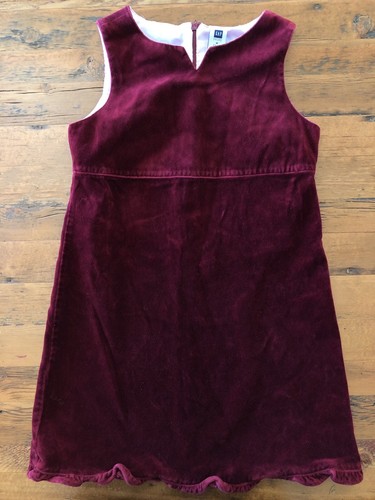 Gap Kids Maroon Red Velvet Special Occasion Holiday Dress Girls Sz Medium (7-8) - Picture 2 of 5