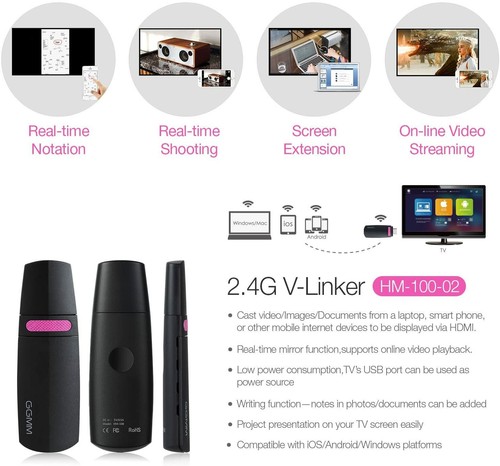 GGMM V-Linker 2.4G HDMI Streaming Media Player, Wireless Wi-Fi Display Dongle - Picture 11 of 11