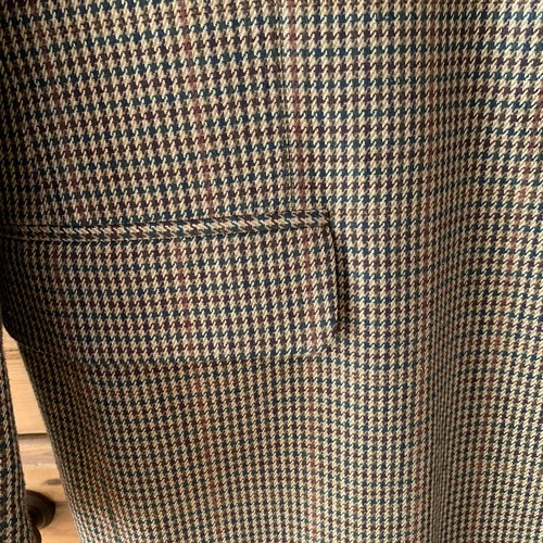 robert stock houndstooth plaid sport coat green red tan cream mens 42 regular - Picture 2 of 9