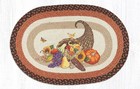 Braided Jute Stenciled Print Oval Area Rug. Earth Rugs. CORNUCOPIA