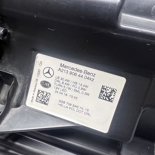 MERCEDES BENZ E300 HEADLIGHT RIGHT PASSENGER 2017 2018 2019 2020 LED A2139064404 - Picture 5 of 8