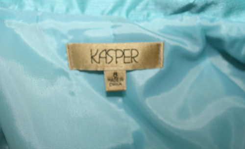 KASPER (8) Shimmer Finish Jacket Shawl Collar Ribbon Trim Front & Sleeves - Picture 4 of 4